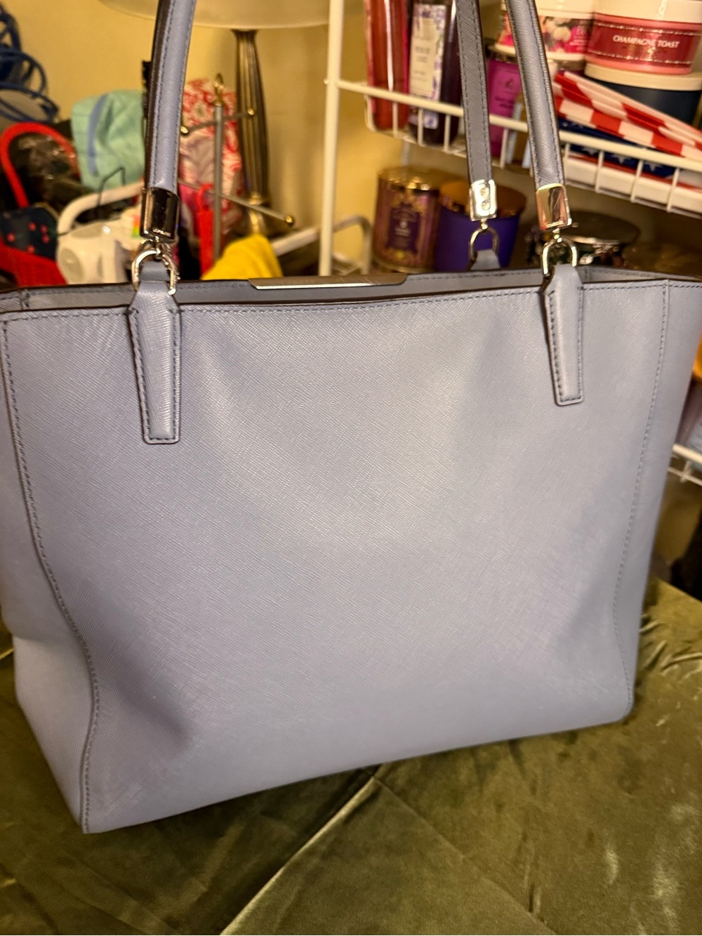 Coach Madison East West Saffiano Leather Tote – Cornflower Blue - Picture 5 of 13